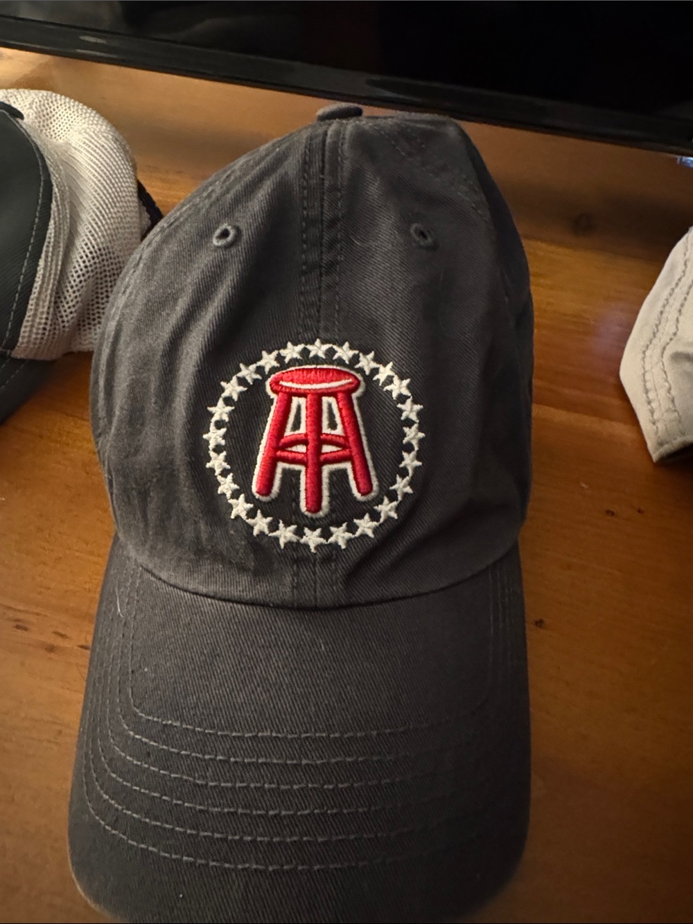 Barstool 47 Brand Fitted Navy Blue Embroidered Logo Baseball Cap